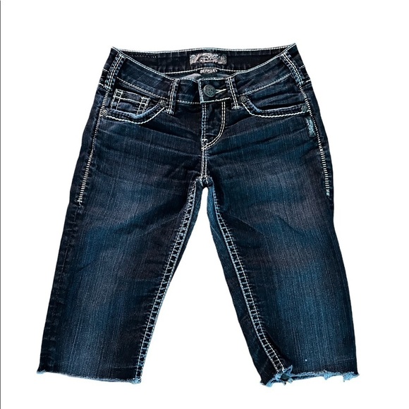 SILVER WOMENS CUTOFF JEAN SHORTS SIZE 25 - Picture 1 of 11